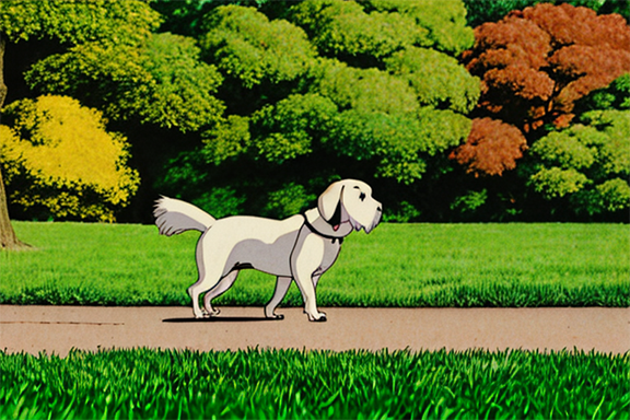 Beautiful image of a dog, stable-diffusion 1.5, Ghibli-style LoRA weight 1.5