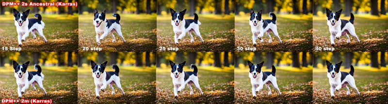 Comparaison samplers stable-diffusion Ancestral vs Convergent